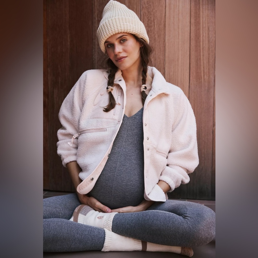 Free People Movement x Hatch Sherpa Fleece Jacket Canvas Neutral Size M NWT $178